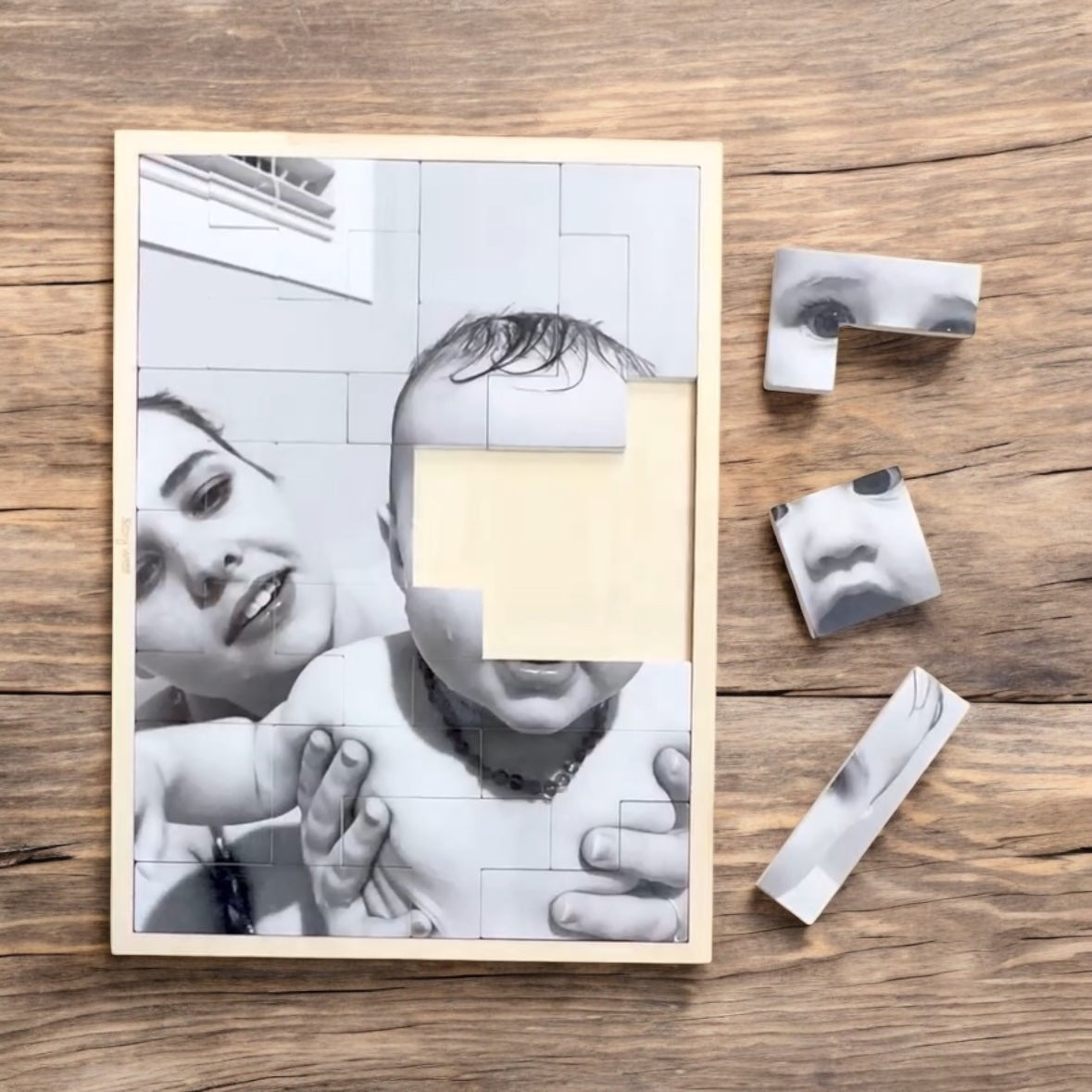 Wooden Square Puzzle Print